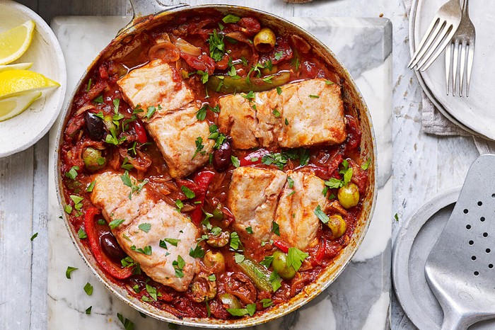 Mediterranean baked hake Mediterranean baked hake
