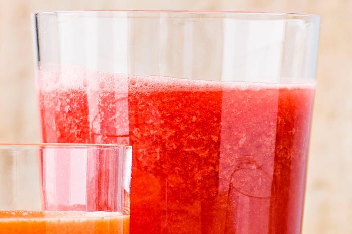 Glasses of fruit juice
