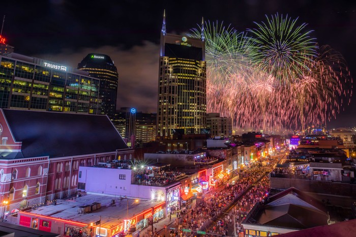 A fireworks display over Nashville