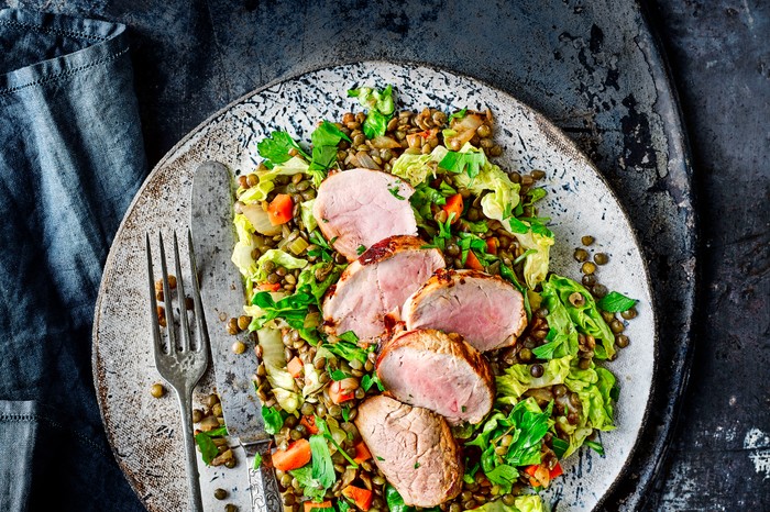 Pork Fillet Recipe with Lentils