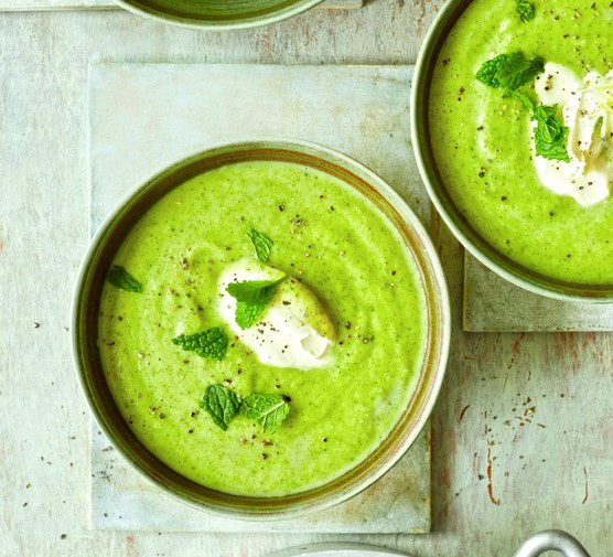 Courgette and mint soup