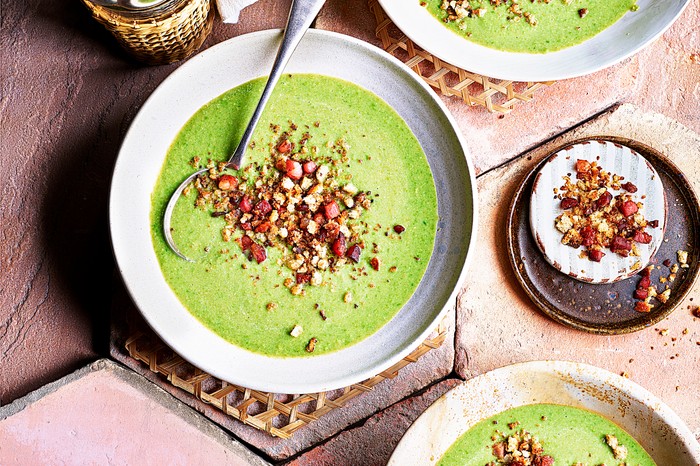 Pea Soup with Bacon Croutons and Mint Pea Soup with Bacon Croutons and Mint