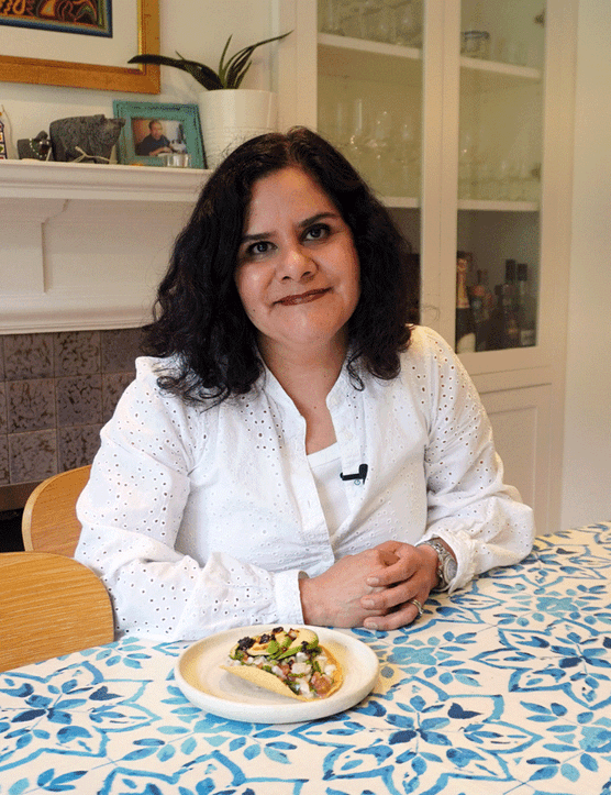 Karla Zazueta in her home kitchen